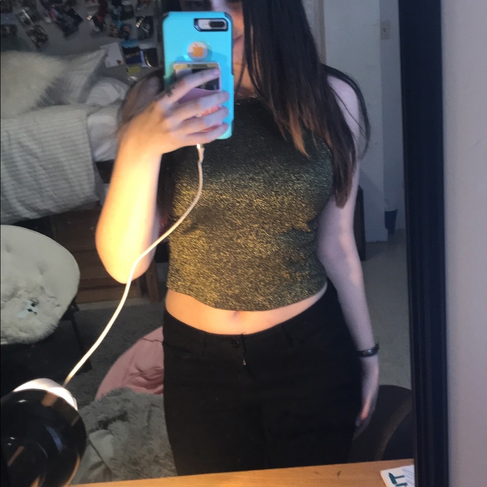 H&M Divided Sparkly Cropped Tank Top